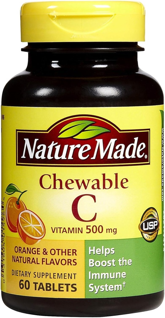 Nature Made C 500 mg Chewable Tabletler, Orange 60 ea (Görünen 5)