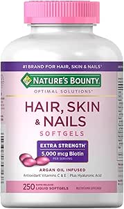 Nature's Bounty Hair Skin and Nails 5000 mcg of Biotin - 250 Coated Tablets Extra Strength