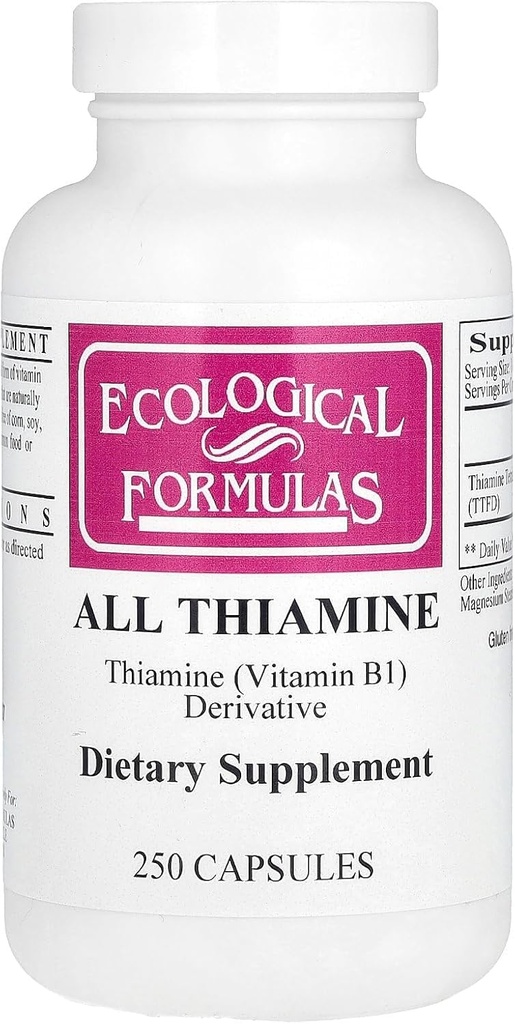 Ecological Formulas Allithiamin Vitamin B1 Capsule, 50 mg, 250 Count