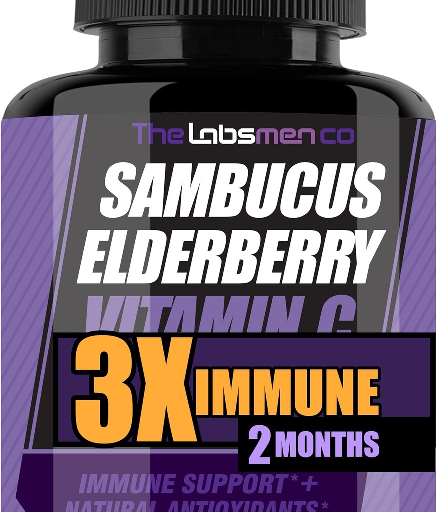 Sambucus Elder Immune Support Supplement/Daily Immune ATMs for Yetişkinler, Season Change w/Elderberry C & çinko Support Respiratory Health & Art Antioksi (60 Kont)