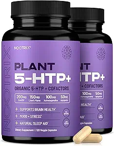 Nootrix Organik Bitki 5 HTP+ Tamam | Supports Memory, mental Focus, Cognitive Health & Energy | Sağlıklı Mood & Brain Function | B6 & L Theanine | 240 Capsules