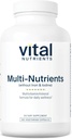 Vital Nutrients Multi-Nutrients with No Iron or Iodine | Comprehensive Vegetarian Daily Multivitamin and Mineral Formula with Potent Antisoxy* | Gluten, Dairy and Soy Free | 180 Capsules
