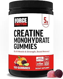 Power Factor Creatine Monohydrate Gummies, 5g Dose for Men & Women to Support Muscle, Strength, Recovery, Γνωστική Υγεία & Μνήμη, Ποικίλες Γεύσεις Φρούτων, 150 Gummies