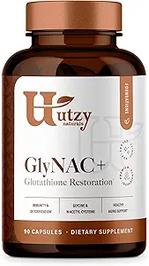 Utzy Naturals GlyNAC+ Supplement | 1000 mg of Glycine & NAC (N-Acetyl cysteine) | Vitamin B2 Copha for Glutathi