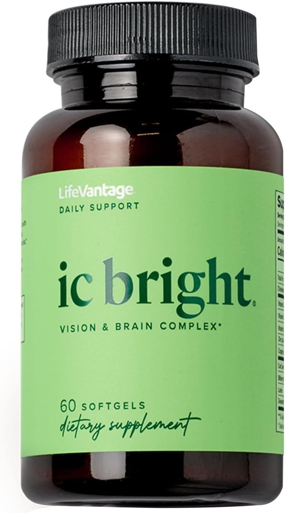 LifeVantage IC Bright 60 yumuşakgels, Vizyon ve Beyin Kompleksi, antioksidan, besinlerle paketlendi ve Eye Health için karotenoyak
