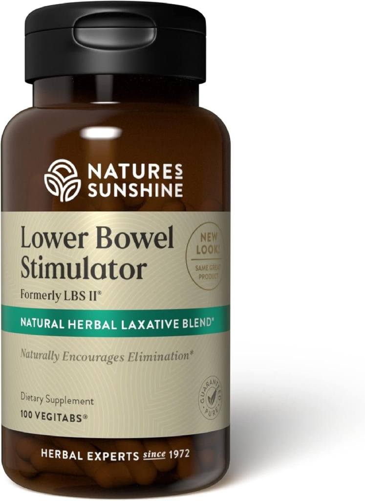 Nature's Sunshine Lower Bowel Simulator - Βοηθά στην ανακούφιση της δυσκοιλιότητας - Καθαρίστε & Αποτοξινώστε το σώμα σας με φυσικά βότανα συστατικά - 25 εξυπηρετήσεις - 100 Vegitabs
