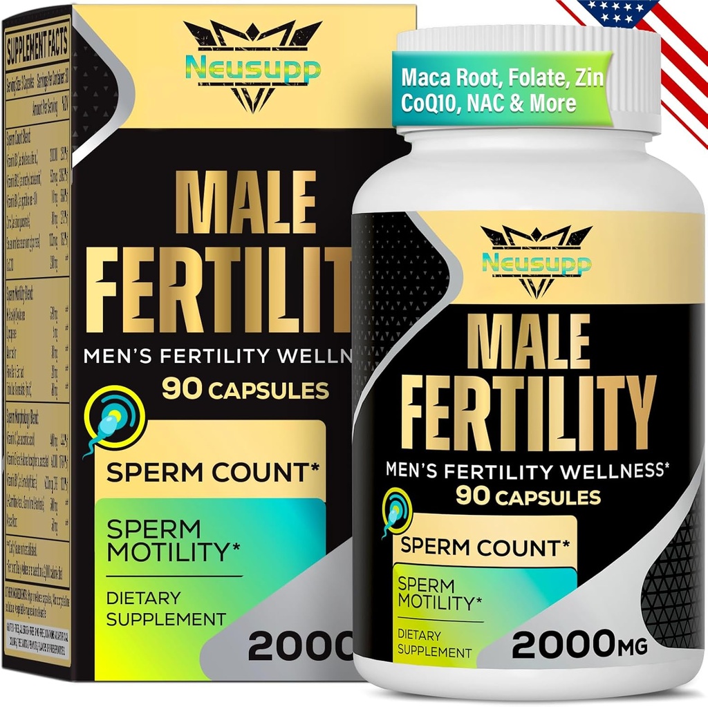 Erkekler için Fertness Supplements, Erkek Ferttitude Supplement - Optimal Sperm Kont, Motness ve Güçlü, 2000MG Erkekler Prenatal Vitaminler CoQ10 Maca Root, Zin, NAC &Folate for Conception - 90 Capsules