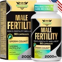 Erkekler için Fertness Supplements, Erkek Ferttitude Supplement - Optimal Sperm Kont, Motness ve Güçlü, 2000MG Erkekler Prenatal Vitaminler CoQ10 Maca Root, Zin, NAC &Folate for Conception - 90 Capsules