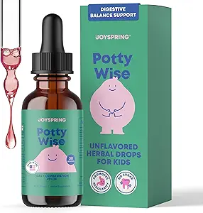 JoySpring Potty Wise Drops – Φυσική δυσκοιλιότητα ανακούφιση για τα παιδιά & Toddlers – Elderberry, Licorice Root Extract, Σπόροι μάραθου & Senna – συμπλήρωμα υγρού μείγματος χωρίς ζάχαρη Vegan (1 fl oz) 30 Σερβίρει
