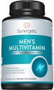 Sunergetic Premium Men's Support Supplement – Güçlü Multivitamin- Supports Energy, Stamina, Endurance & Stres Yönetimi – çinko, Ashwagandha, Maca, L-Carnitine & Vitamins - 120 Capsules