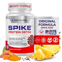 Spike Protein Detox – Spike Support Supplement for protein Balance - Unflavored 3-in-1 Mix with Nattokinase 4000Fu, Bromelain 500 mg, Curcumin 1000 mg - ABD'de Yapılan - 60 Capsules, 30 Day Supply