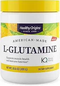 Sağlıklı Kökenler L-Glutamine (Amerikan- Made, Non-GMO, Gluten Free, Muscle Support, Immune Support), 10.6 Ounce
