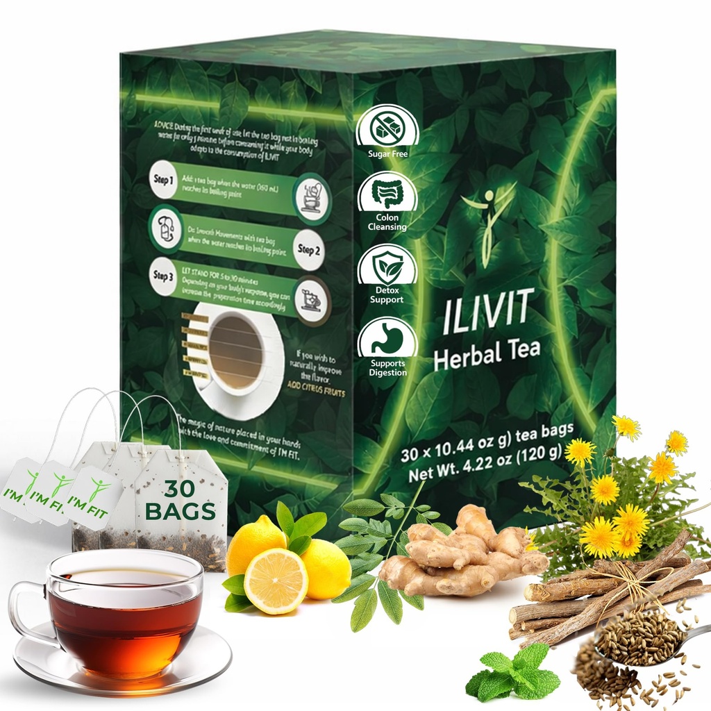 Ilivit Organik Kolon Temizser & Detox Çay | Kolon Temizlendi | Bloating Relief | 30 Çanta