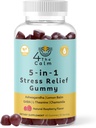 4TheCalm 5in1 Stress Relief Supplement Gummy – GABA, Lemon Balm, L-Theanine, Χαμομήλι, Ashwagandha – Stress Relief Gummies (Φυσικό άρωμα σμέουρων, 60 Gummies)