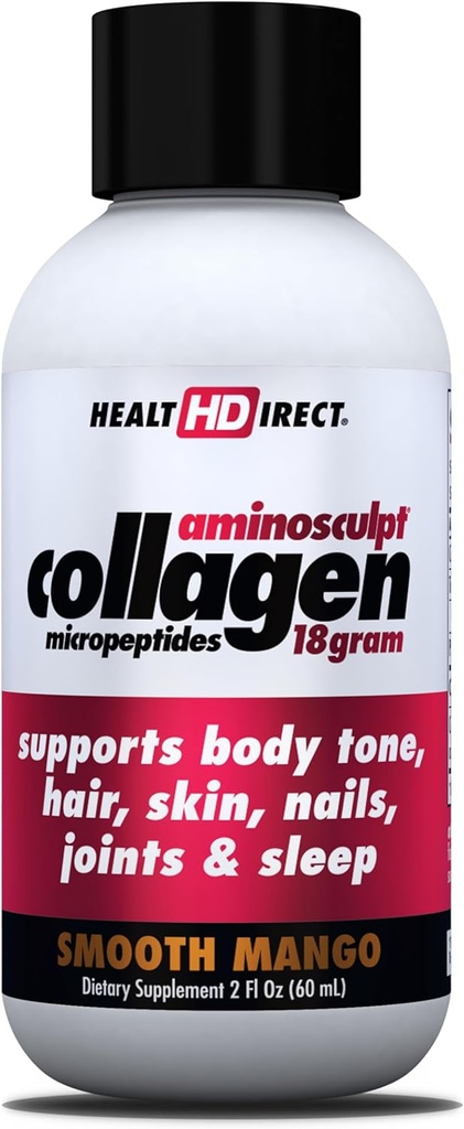 SAĞLI - Tıbbi-Grade Liquid Collagen Shots – AminoSculpt Sugar-Free – Smooth Mango – 12 Hizmet, (12pk, 2oz Shots) - Ortaklar için iyi, Bones, & Sleep – Better Hair, Skin & Nails