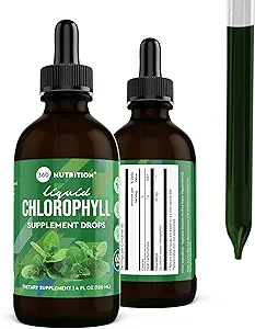 360 Beslenme klorophyll Liquid Drops with Peppermint Oil, GF & Vegan Body Internal Deodorant Supplement, Supports Gut Health, Digestion, Energy, Radiant Skin, Fast Abxia (4 Fl Oz (1 Count)