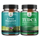 Liver Cleanse Detox & Tamir Formula ve Gelişmiş TUDCA Liver Support Supplement - Süt Butle Dandelion Root Turmeric ve Artichoke Ekstra - Ekstra Güçlü TUDCA 500 mg Bile Salts