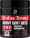 7 in-1 Ultra Test Desteği Tribulus Terrestris Horny Goat Weed L-Arginine Maca Root Tongkat Ali Beet Root - Energy Workout Muscle Strength Support 120 Capsules