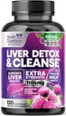 Gentle Liver Cleanse Detox & Beauty Formula - Advanced Liver Support Supplement with Silymarin Milk Thistle, Dandelion Root, Artichoke Extract, Turmeric, Choline, & Beetroot - 120 Veggie Capsules