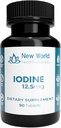 Yeni Dünya Sağlık Markaları 12.5 mg Iodine Tabletler - 90 Tabletler - Büyüme için Temel Trace Mineral, Tiroid & Metabolik Fonksiyonl - Swallow, High Potency, Fast Abxia