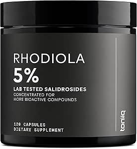 Toniiq Triple-Strength 600 mg Rhodiola Rosea - 120 Capsules -% 5 Salidroside Yoğun Ekstraksiyon - Yüksek Lisanslı ve Bio kullanılabilir