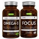 Omega-3 & Vitamin D3 1000iu + Focus Brain ATM, Fast-Acting 1-a-Day EPA & DHA rTG Wild Fish Oil + Caffeine, L-Theanine, Taurine & L-Tyrosine, B-Vitamins, çinko & Copper, Igennus
