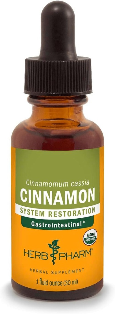 Βότανο Pharm Certified Organic Cinnamon Liquid Extract για Καρδιαγγειακή και Κυκλοφορική Υποστήριξη - 1 Ουγγιά