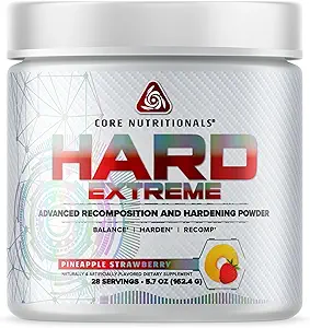Πυρήνας Διατροφικά Platinum Hard Advanced Recomposition and Hardening Agent, Μειώνει τα Επίπεδα Κορτιζόλης και Ρυθμίζει Υγιεινή Οιστρογόνο Παραγωγή 28 Υπηρεσίες (Pineapple Φράουλα)