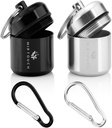 Portreapur Pilllen Case - Discreet Su Mini Pill Konteyner Carrier with Strong Carabiners for Pocket Purse Travel Bag - Alüminyum Alloy Pill Fob Box for Medicine Jewel - 2 Pack