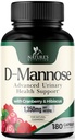 D-Mannose Supplement 1,350 mg with Cranberry & Hibiscus - Etkili Hızlı Teklif, Flush the Impurities for Natural Bladder, Urinary Tract Health Support, for Women and Men, Non-GMO, Vegan, 180 Capsules
