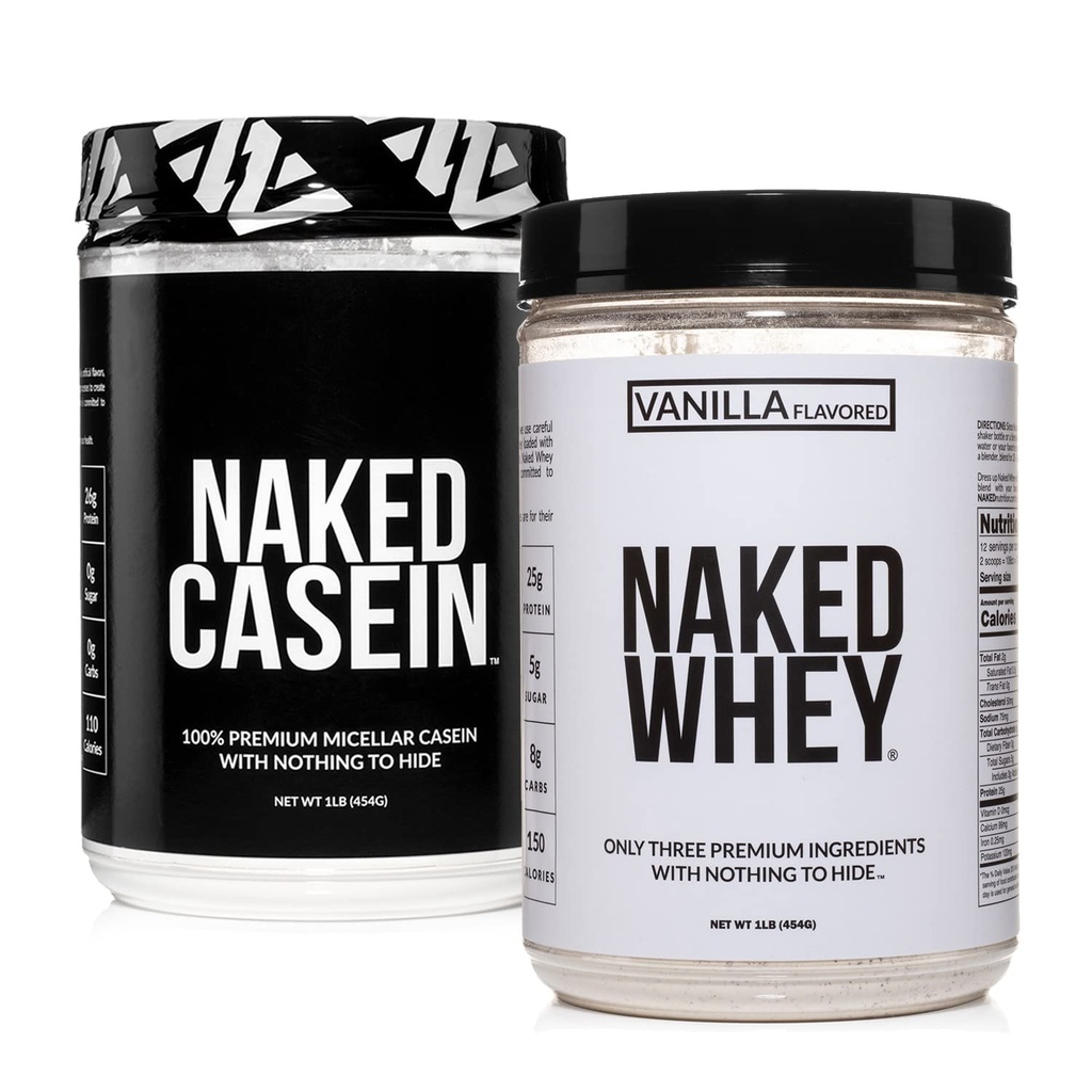 NAKED Grass Fed Protein Sche: 1LB Casein ve 1LB Vanilla Whey