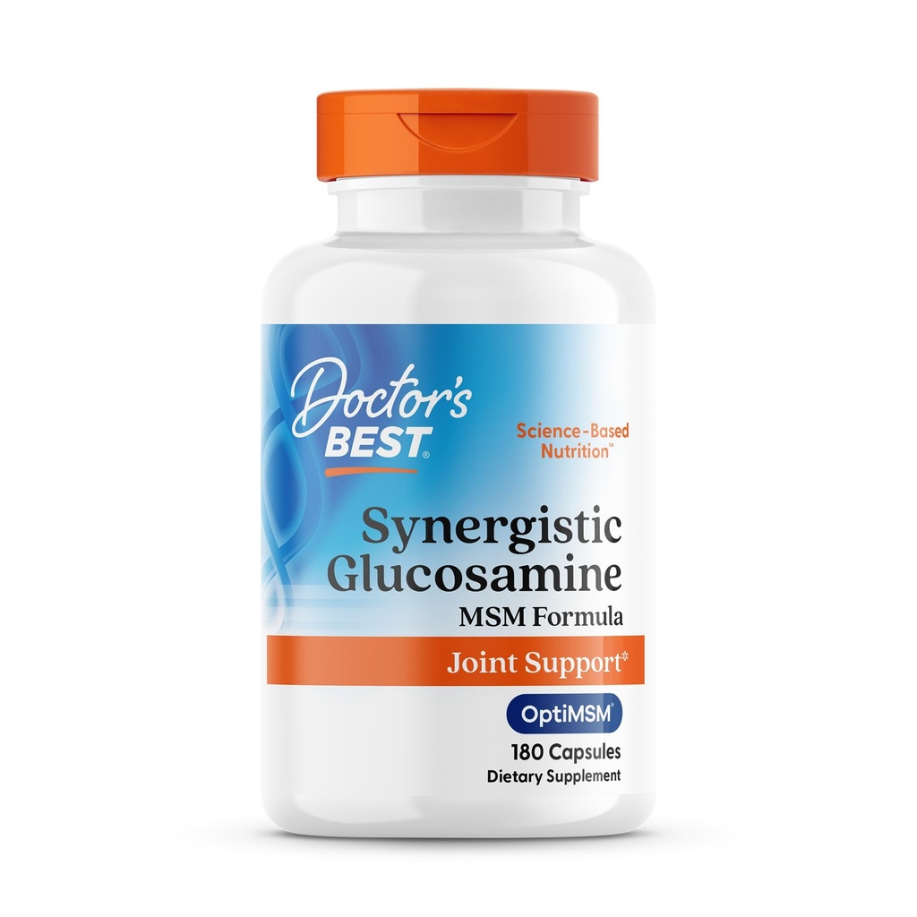 Γιατροί Best Synergistic Glucosamine MSM Formula, Κοινή Υποστήριξη, Μη ΓΤΟ, Χωρίς Γλουτένη, Χωρίς Σόγια 180 κάψουλες
