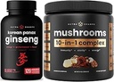 NutraChamps 10-σε-1 Μανιτάρια Σκόνη & Ginseng - Ultimate Energy, Stamina & Cognition Support Bundle.