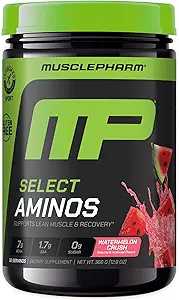 Muscle Pharm EAA Recovery + BCAAs, Post Workout Essential Amino Acids Powder, Pre Workout Energy Supplement for Men & Women with Branched Chain Amino Acids, 30 Servings (Watermelon Crush)