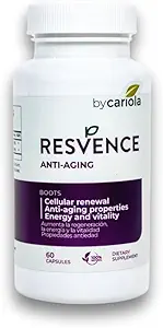 Resvence Resveratrol Supplement Capsules - Antioxidant - Boost Immune System - Energy & Vitality - Cellular Renewal - Supports General Wellbeing - Resveratrol - Camu Camu - 60 Caps