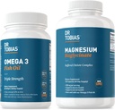 Dr. Tobias Omega 3 Fish Oil & Magnesium Bisglycinate Συμπληρώματα, Υψηλή Απορρόφηση, Υποστηρίζει την καρδιά, τον εγκέφαλο, το ανοσοποιητικό, την ενέργεια, τους μυς, τα οστά και την κοινή υγεία, μη ΓΤΟ