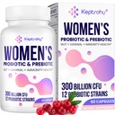Kadınlar için Vaginal Probiyotikler - 300 Milyar CFUs 12 Strains Probiyotiks with Prebiyotik, Organic Cranberry Extract Daily Women's Probiyotik for Vaginal, Urinary, Digestive, Gut, Immune Health, 60 Capsules