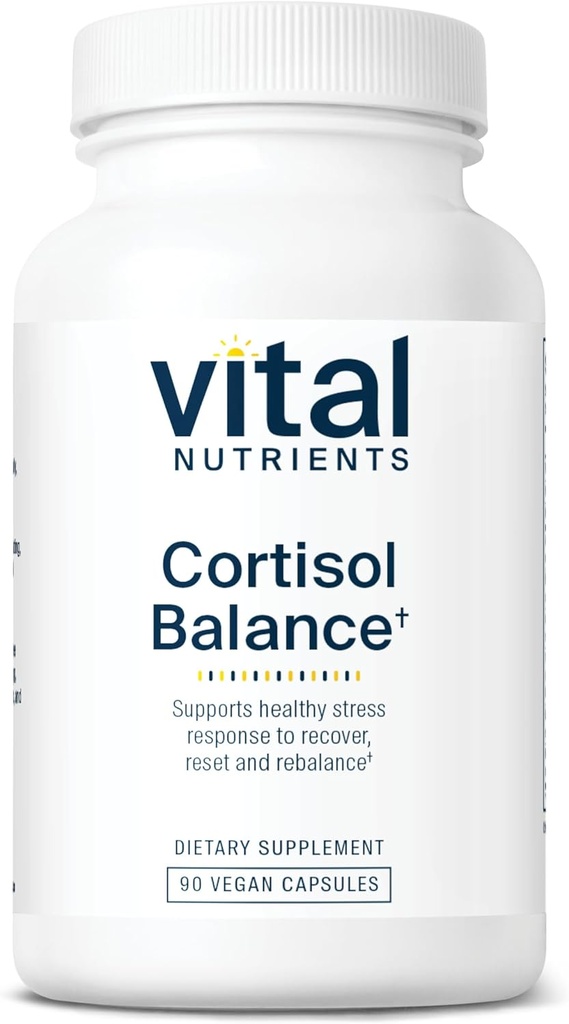 Vital Nutrients Cortisol Dengesi | Vegan Stres Yardımı | Cortisol Manager Enerji ve Stres Seviyeleri | Rahatlama için Ashwagandha & Magnezyum | Gluten, Süt, Soy Free | 90 Capsules