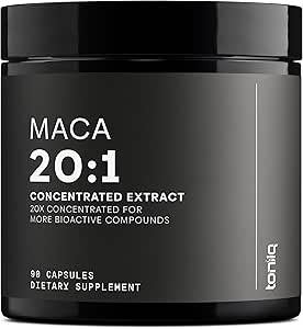 Maca Root - Ultra High Potency 20:1 Extract - Black, Red ve Sarı Maca Kompleksi - Single Origin, Wildcrafted & Highly Interd - Third-Party Lab Tested - 90 Capsules