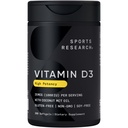 Spor Araştırma Vitamini D3 1000iu (% 25) Tavşan Yağı ile Infüzyon - Immune & Bone Support - Non-GMO Doğrulanmış, Soy & Gluten Free (360 Mini Sıvı Softgels)