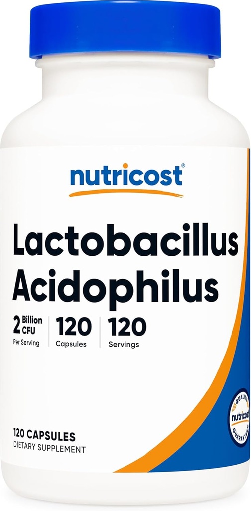 Nutricost Lactobacillus Acidofilius 2 Milyar CFU Per Servis (120 Capsules)