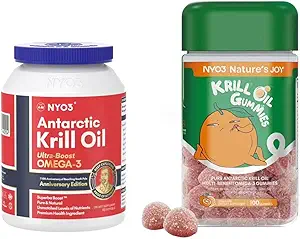 Krill Oil 1000 mg softgels ve Krill Oil Gummies 135 mg Omega 3 Gummies DHA EPA