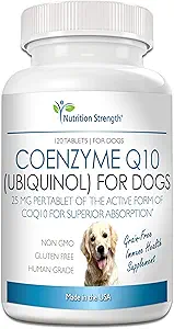 Köpekler için Coenzyme Q10, Ubiquinol - The Electron-Rich Form of CoQ10, Discovers Heart Health, Cognitive and Energy Support for Dogs, 120 Chewable Tabletler