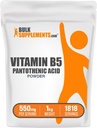 BulkSupplements.com Βιταμίνη Β5 Κόνις - ως Παντοθενικό Ασβέστιο, Β5 Βιταμίνες - Χωρίς γλουτένη, 500mg Βιταμίνη Β5 Παντοθενικό οξύ ανά σερβίρισμα, 5kg (11 λίβρες) (πακέτο των 5)