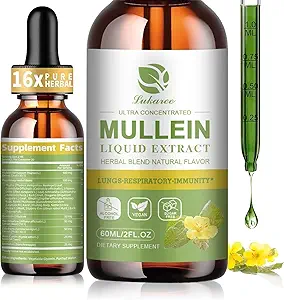 Lungs, Lung Detox & Cleanse, Vegan Mullein Leaf Extract Tincture with Chlorophyll Elderberry, vs, Natural Herbal Supplement for Respiratory, Immune, 30 Servisler