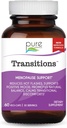Pure Essence Labs Transitions Vitamins for Women, Natural Menopause Relief Supplement to Foundation Hormon Dengesini Geliştirmek, Hot Flashes, Mood Swings & Night Sweats, 60 Capsules