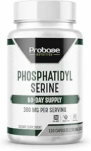 Probase Διατροφή Φωσφατιδυλσερίνη 300mg συμπλήρωμα Εγκεφαλική Υγεία και Μνήμη Υποστήριξη χωρίς γλουτένη GMO 120 κάψουλες Phosphatidyl Serine Complex