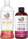 MaryRuth's Liquid Morning Multivitamin (Strawberry) & Iron Liquid (Berry) | Temiz Etiket Projesi Gerçekleştirilmiş® | Enerji için Vitaminler, Immunity, & General Health | Vegan, Non-GMO, Gluten Free