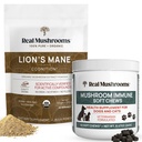 Gerçek Mushrooms Lions Mane Toz Insanlar (60g) & Mushroom Immune Pet Chews (60ct) - Cognition & Immunity - Ashwagandha, Astragalus & More - Vegan, Non-GMO, Gluten-Free,