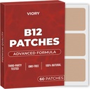 VIORY B12 Patches (πακέτο των 60) - 100% Φυσικό Patch για γυναίκες και άνδρες - Σύσφιξη, ενέργεια, εστίαση & υποστήριξη σώματος - Ενισχυμένη Φόρμουλα